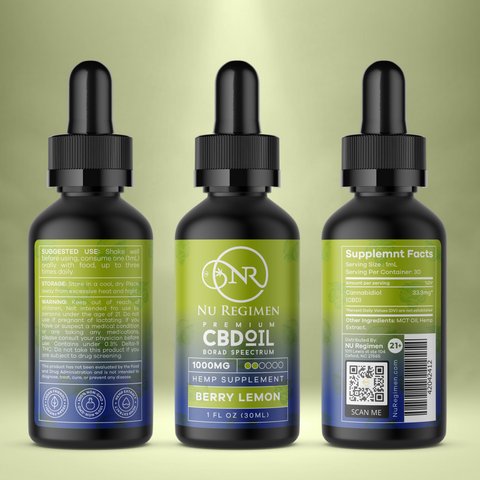 Nu Regimen CBD Broad Spec Tincture Berry Lemon