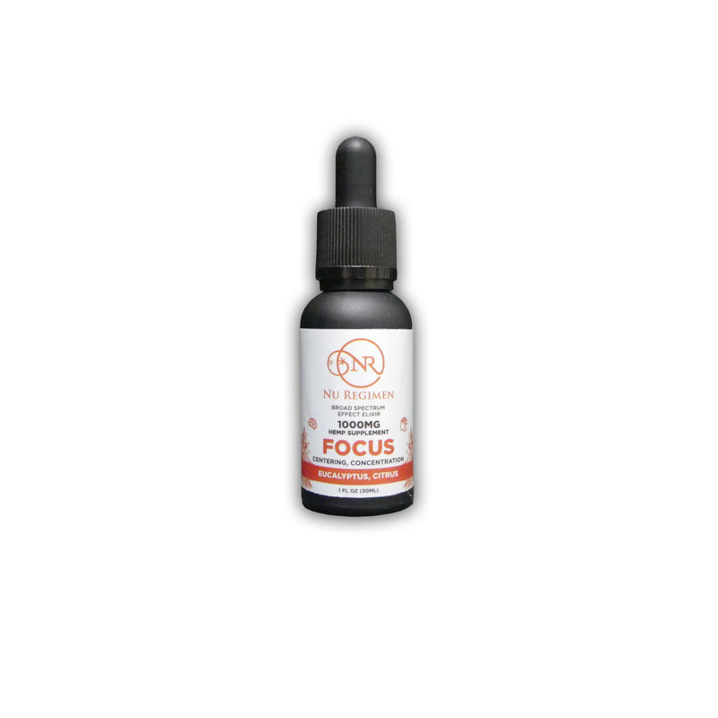 Nu Regimen Focus CBD Tincture – 1000mg Hemp Extract Oil with Eucalyptus & Citrus