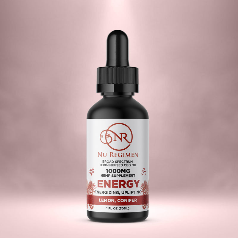 Nu Regimen Energy CBD Tincture – 1000mg Hemp Oil, Energizing Uplift, Lemon Conifer