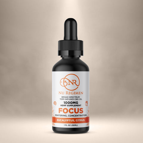 Nu Regimen Focus CBD Tincture – 1000mg Hemp Extract Oil with Eucalyptus & Citrus