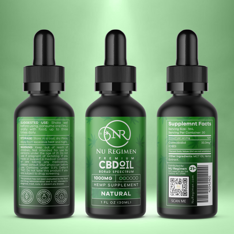 Nu Regimen CBD Broad Spec Tincture Natural 1000MG