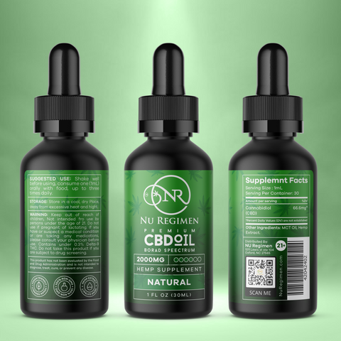 Nu Regimen CBD Broad Spec Tincture Natural 1000MG