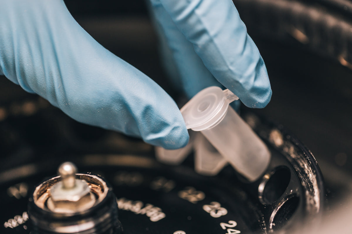Third-party lab tested hemp samples in centrifuge tubes for quality assurance and potency analysis